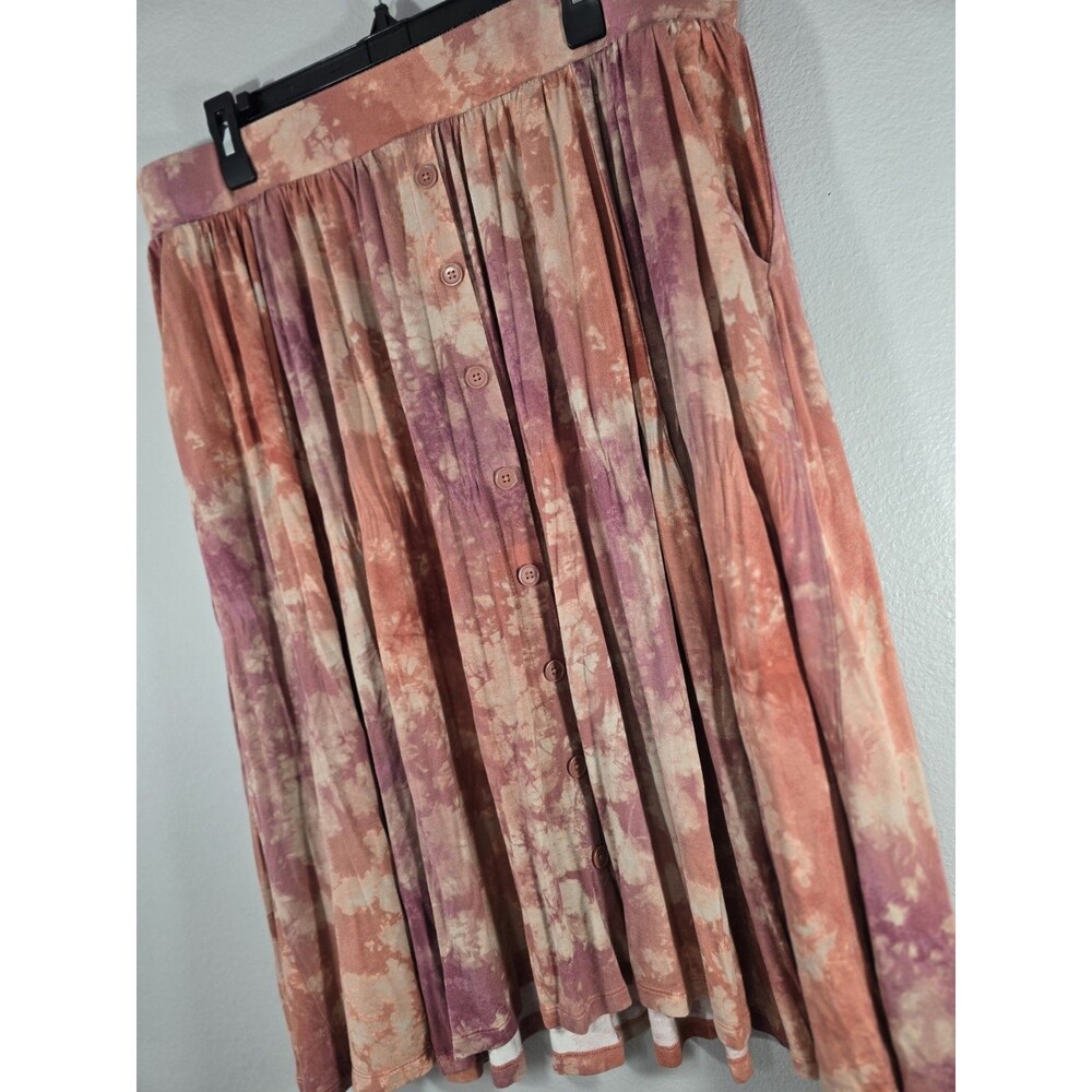 Torrid BOHO Festival Midi Skirt Challis Pleated Tie Dye Plus Size 2 2x BQ - Picture 2 of 9